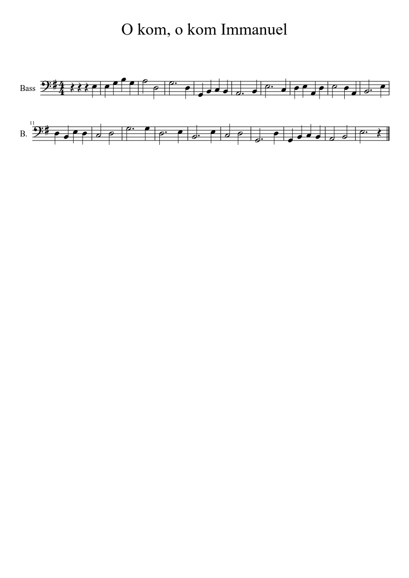 o kom, o kom Immanuel - piano sheet music page 1