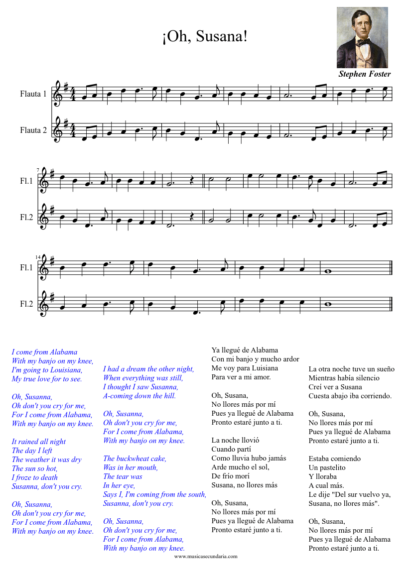 OH Susana - piano sheet music page 1