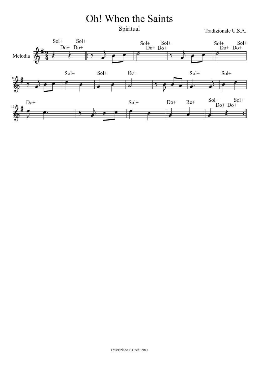 Oh! When the Saints - piano sheet music page 1