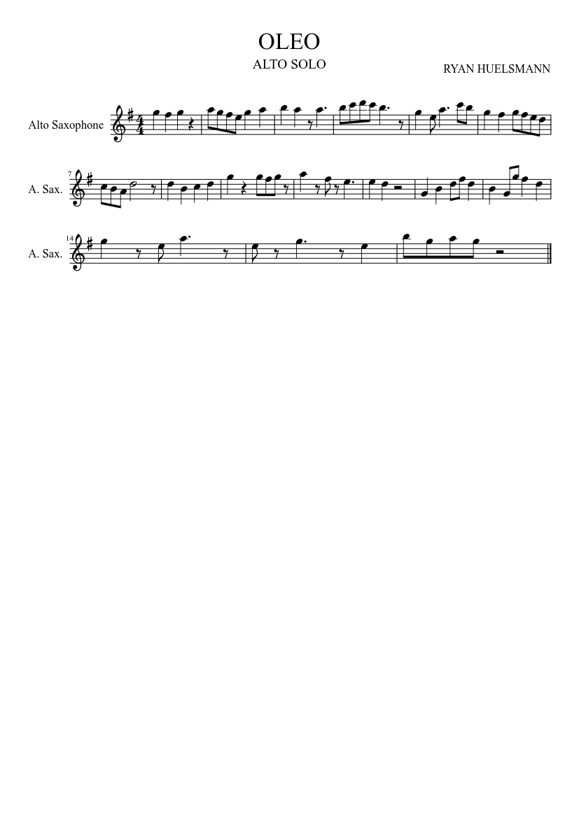 OLEO - piano sheet music page 1