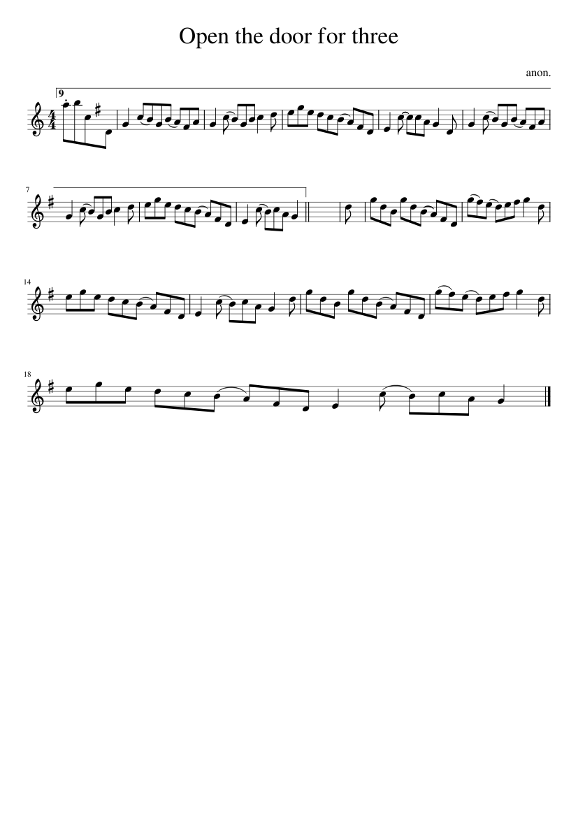 Open the door for three - piano sheet music page 1