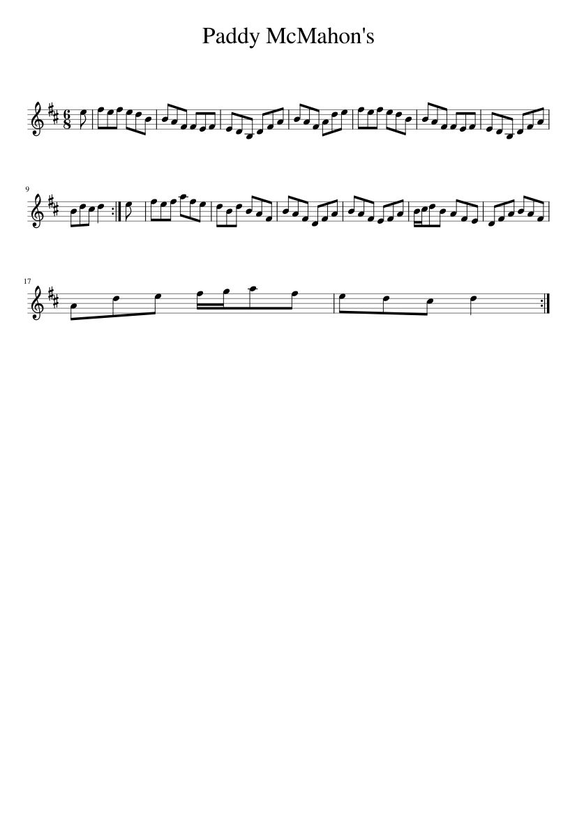 Paddy McMahon's - piano sheet music page 1