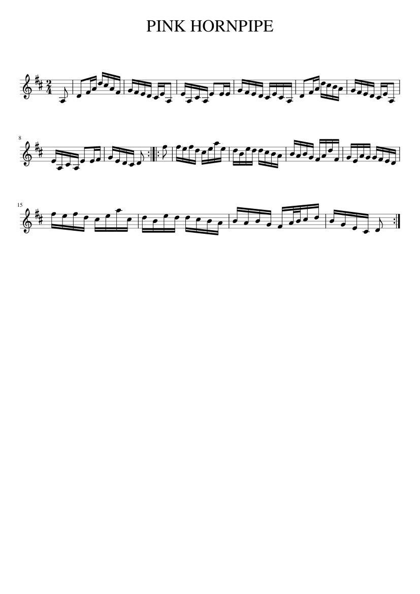 PINK HORNPIPE - piano sheet music page 1