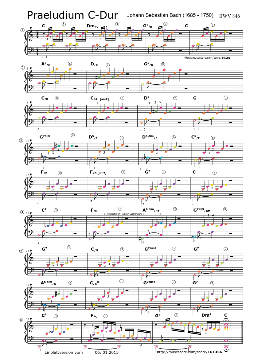 Praeludium C-Dur  BWV846 - piano sheet music page 1