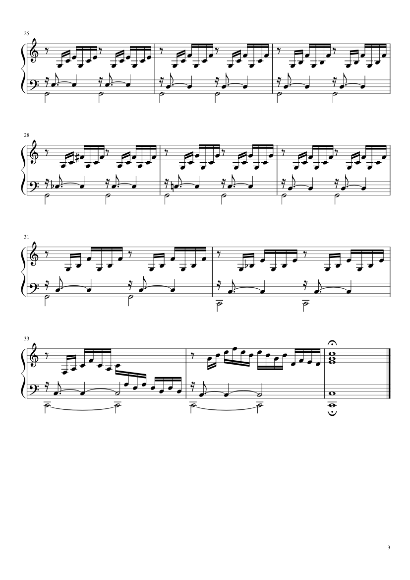 Prélude No. 1 BWV 846 in C Major - piano sheet music page 3
