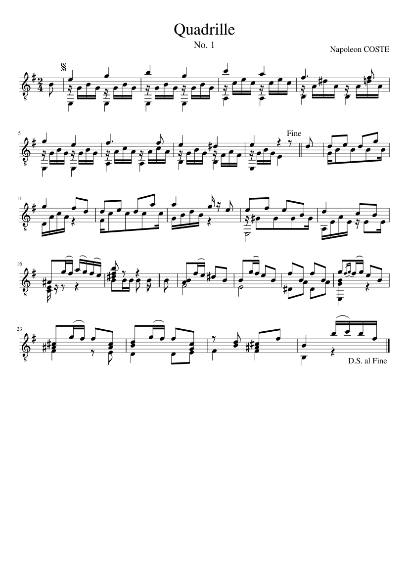 Quadrille - piano sheet music page 1