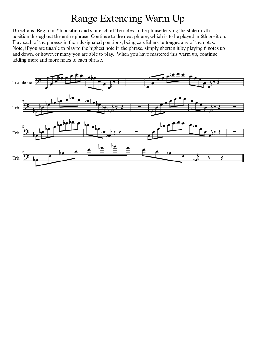Range Extending Warm Up - piano sheet music page 1