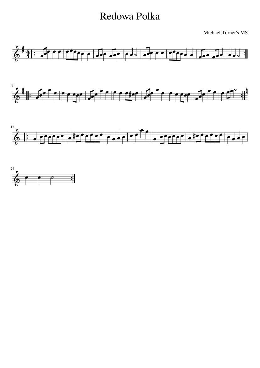 Redowa Polka - piano sheet music page 1