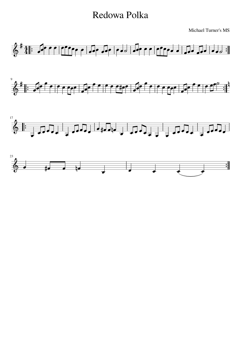 Redowa Polka - piano sheet music page 1
