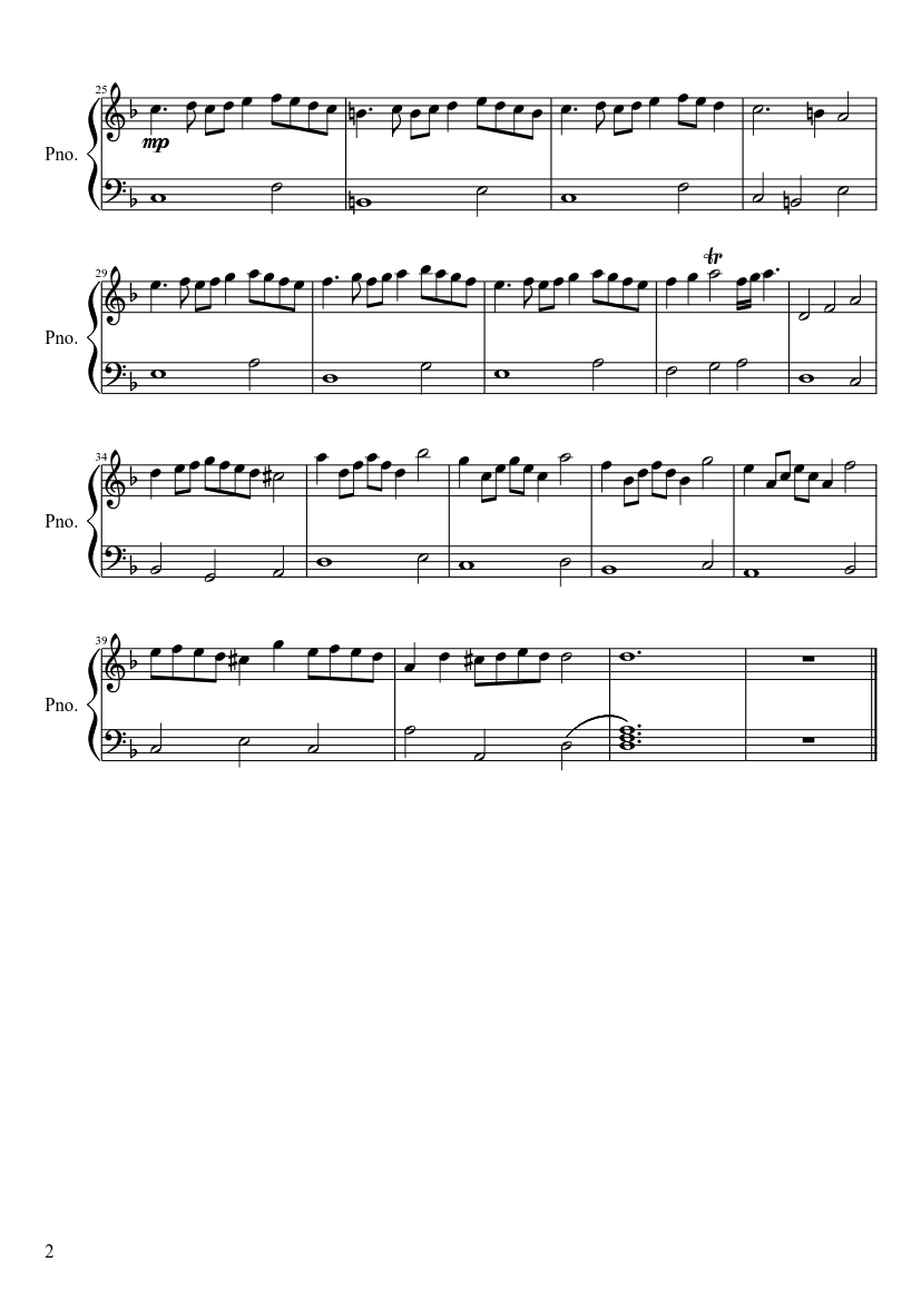 Rondeau- from Abdelazar Suite (Purcell) - piano sheet music page 2
