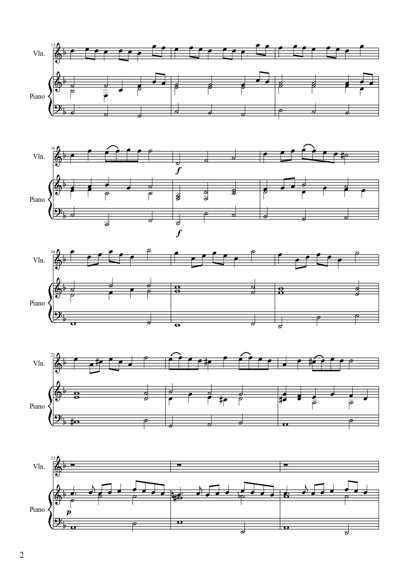 Rondeau from 'Abdelazer' - piano sheet music page 2