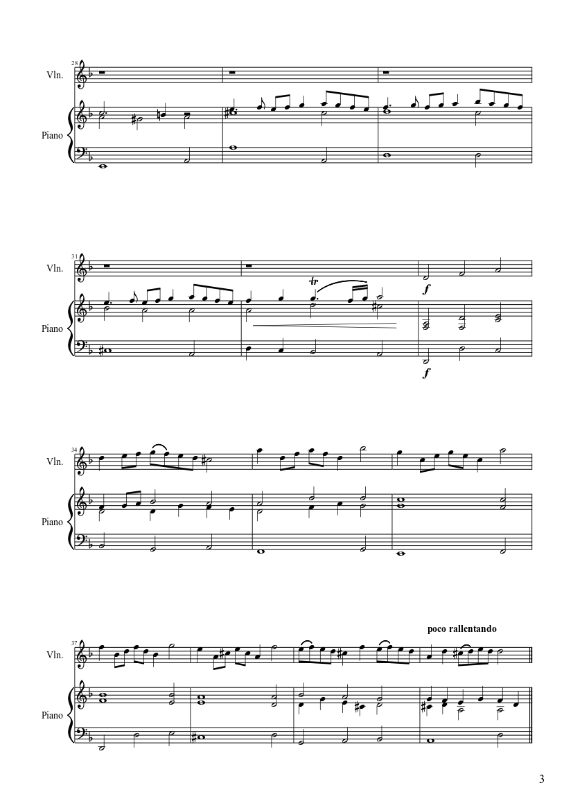 Rondeau from 'Abdelazer' - piano sheet music page 3