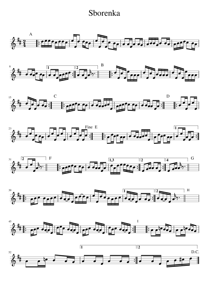 Sborenka - piano sheet music page 1