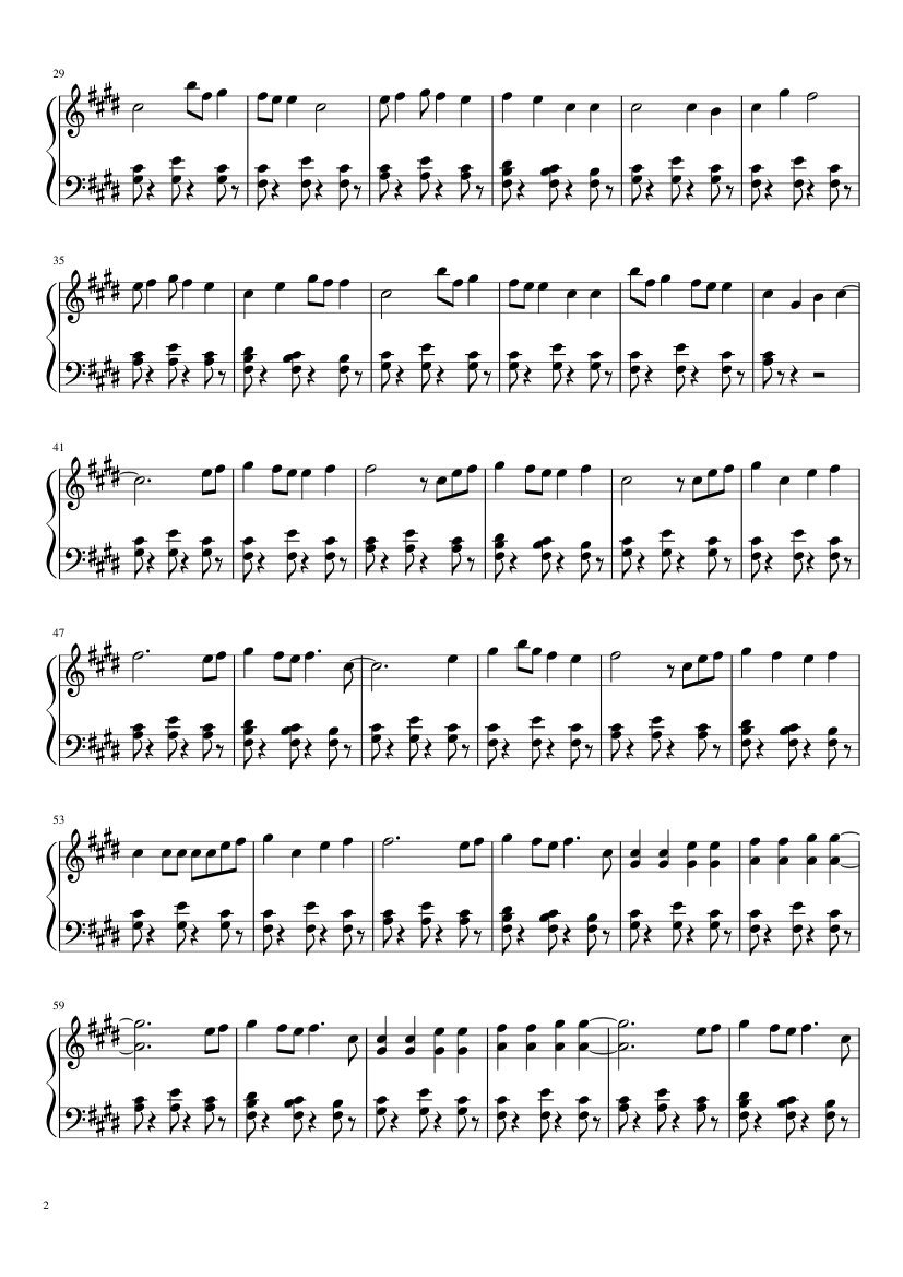 Shape of you - piano sheet music page 2