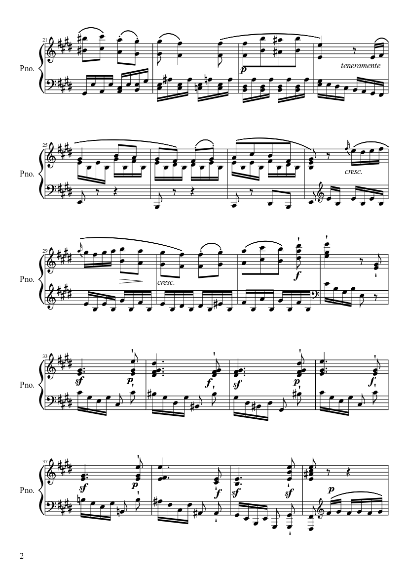 Sonata No. 27, 2nd Movement - piano sheet music page 2