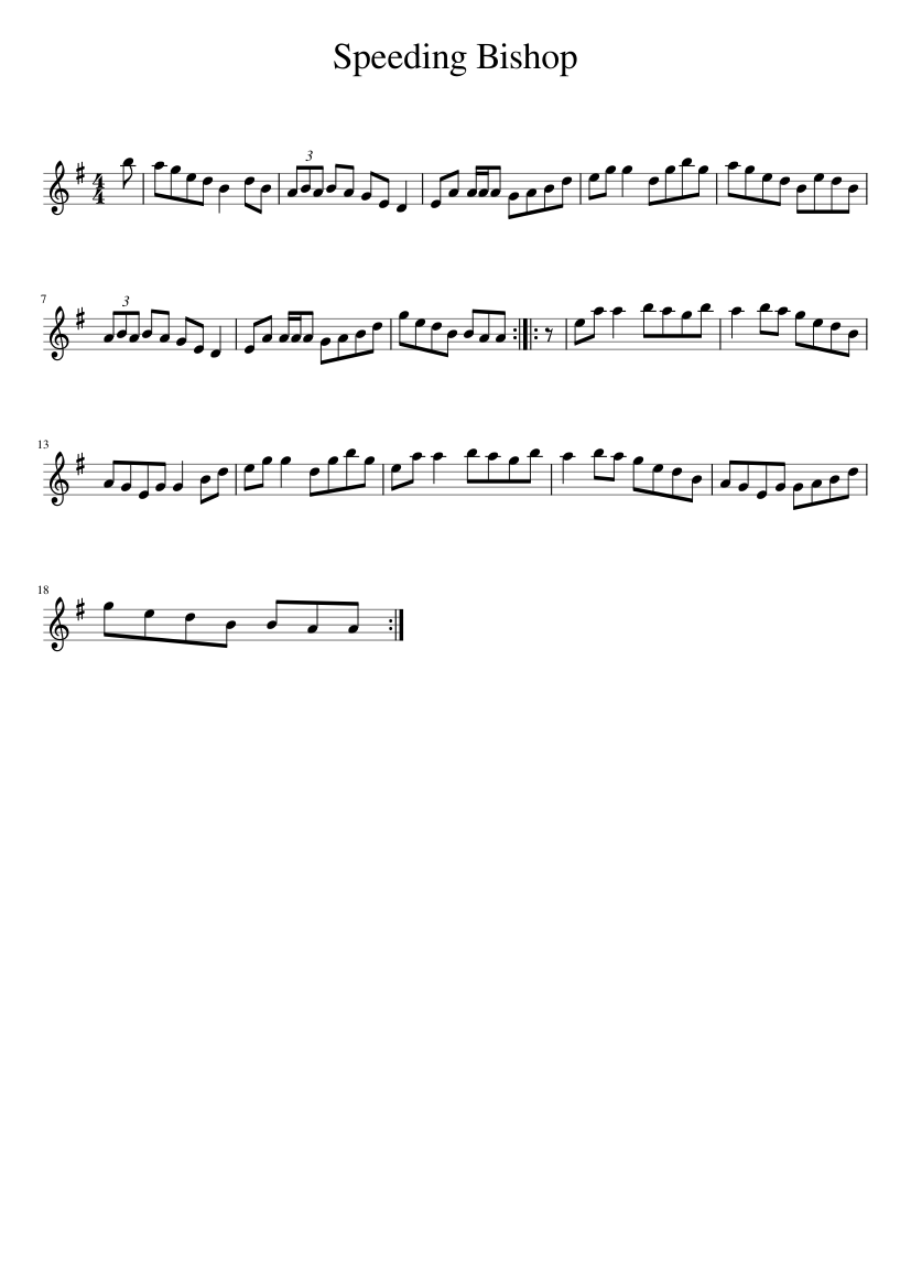 Speeding Bishop - piano sheet music page 1