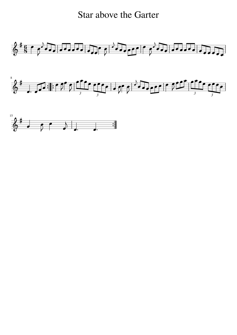 Star above the Garter - piano sheet music page 1