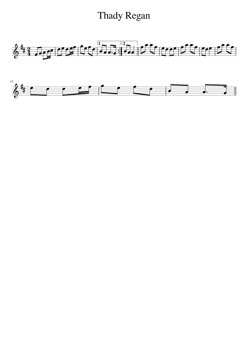 Thady Regan - piano sheet music page 1