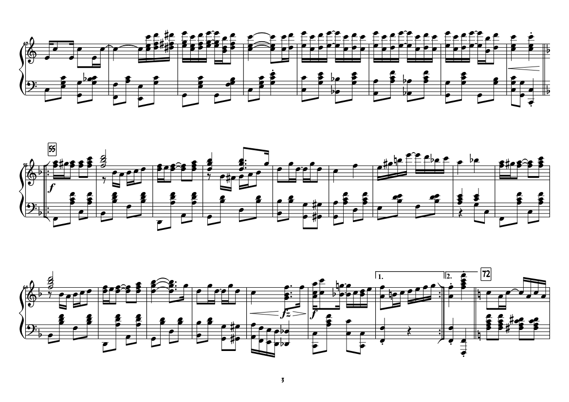 The Entertainer - piano sheet music page 3