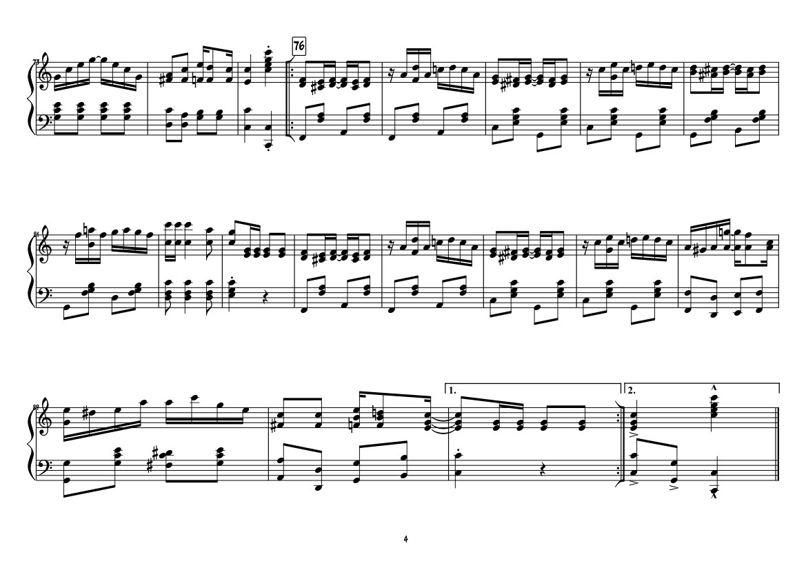 The Entertainer - piano sheet music page 4