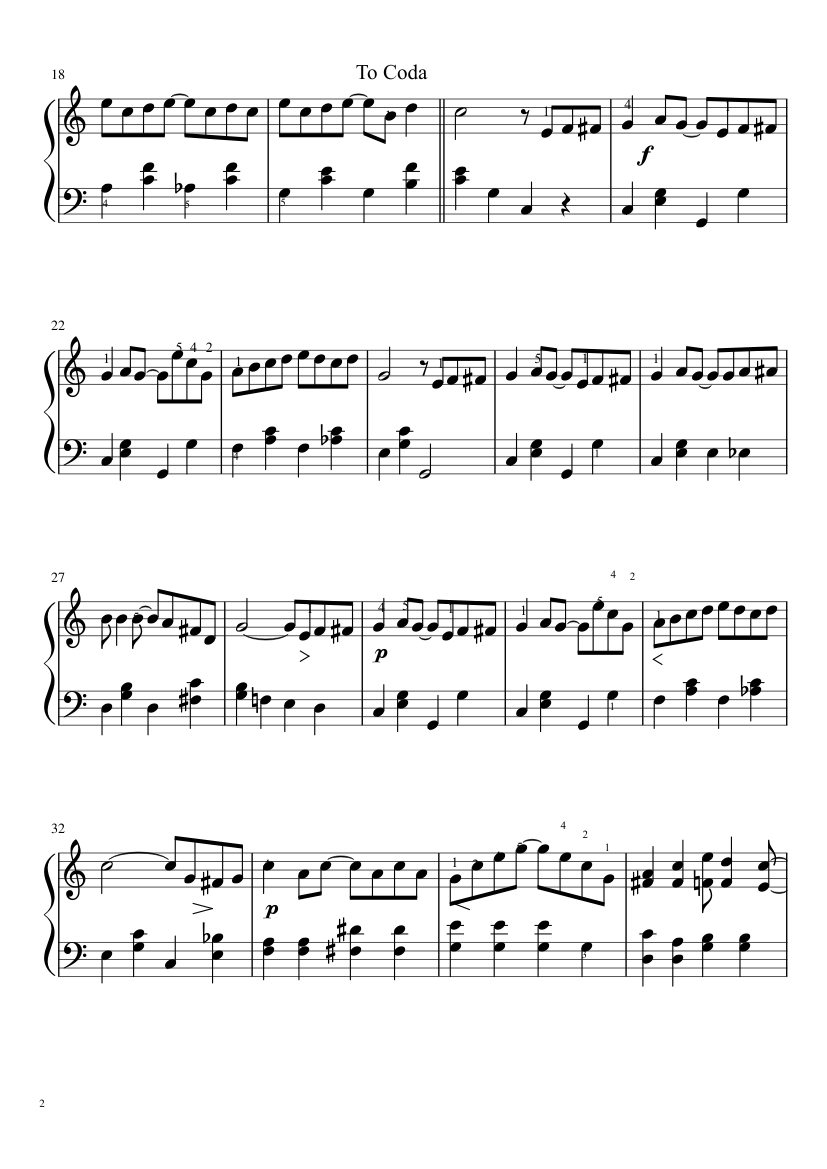 The Entertainer - piano sheet music page 2