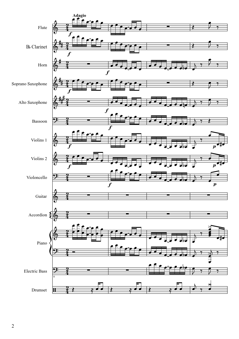 The Entertainer - Scott Joplin - Orchestral version - piano sheet music page 2