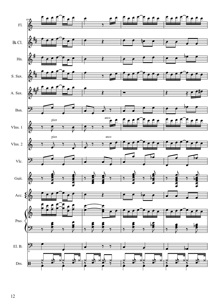 The Entertainer - Scott Joplin - Orchestral version - piano sheet music page 12