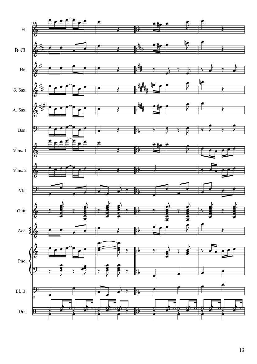 The Entertainer - Scott Joplin - Orchestral version - piano sheet music page 13