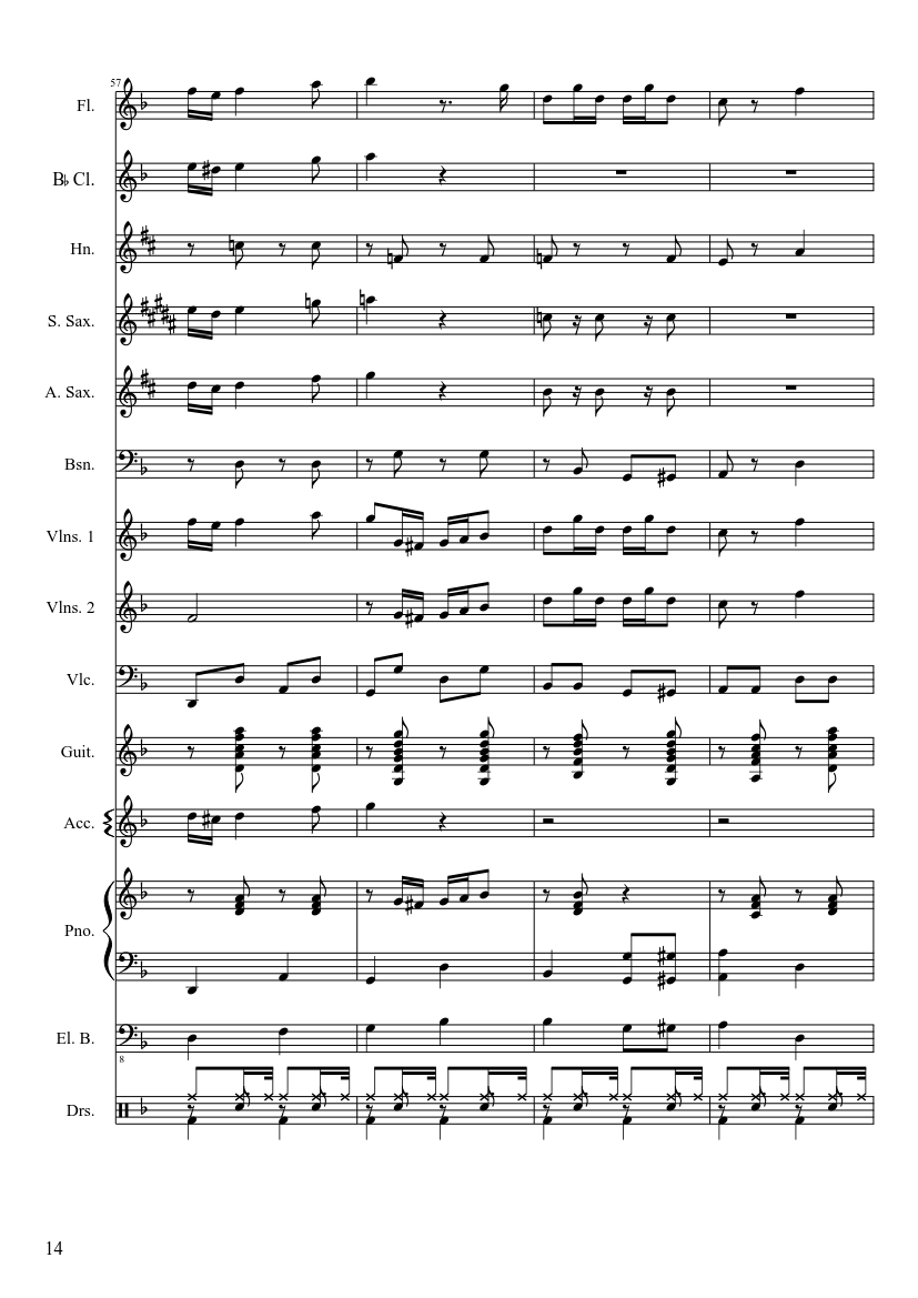 The Entertainer - Scott Joplin - Orchestral version - piano sheet music page 14
