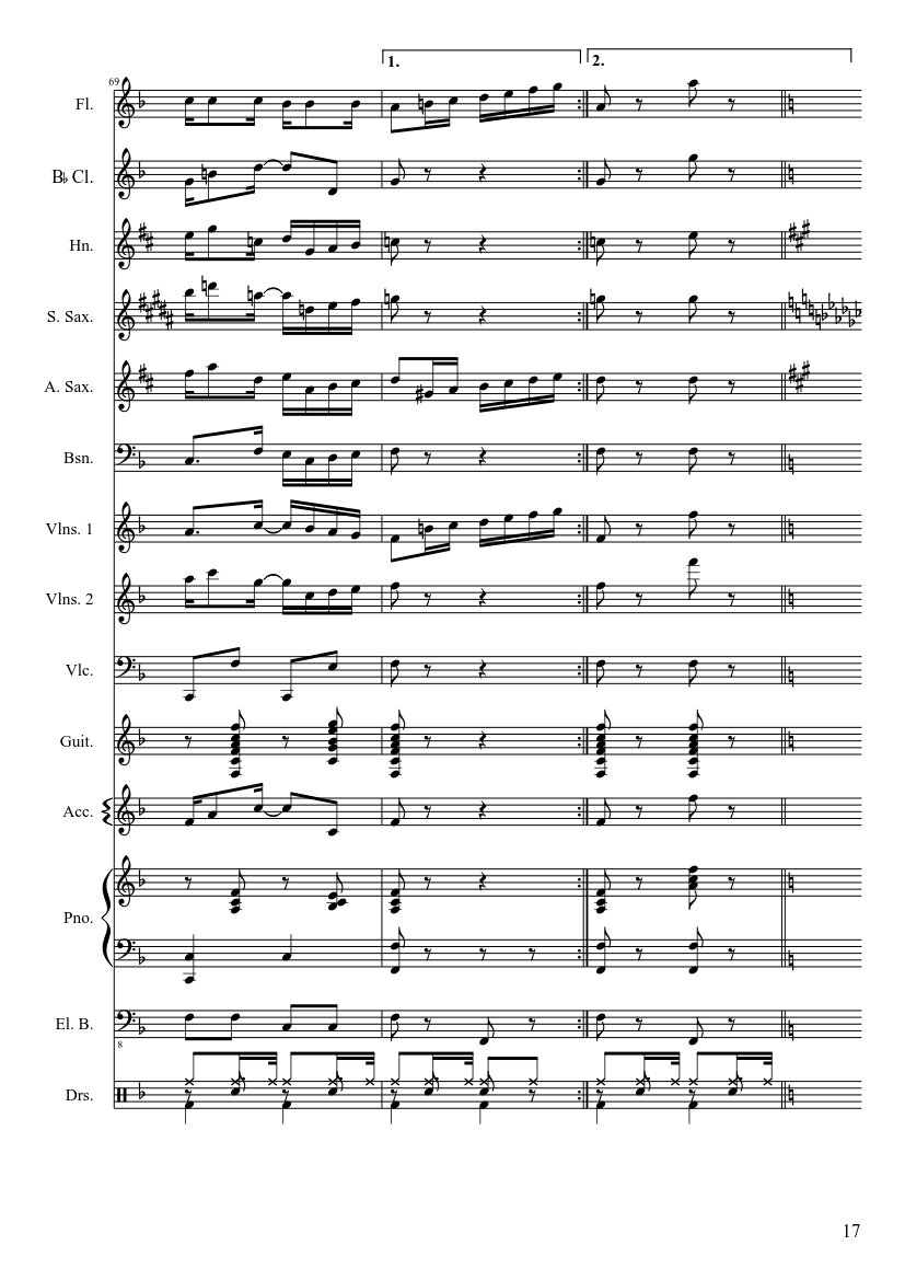 The Entertainer - Scott Joplin - Orchestral version - piano sheet music page 17