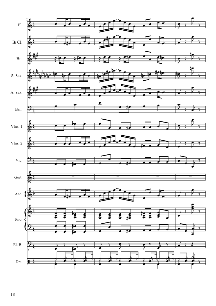 The Entertainer - Scott Joplin - Orchestral version - piano sheet music page 18