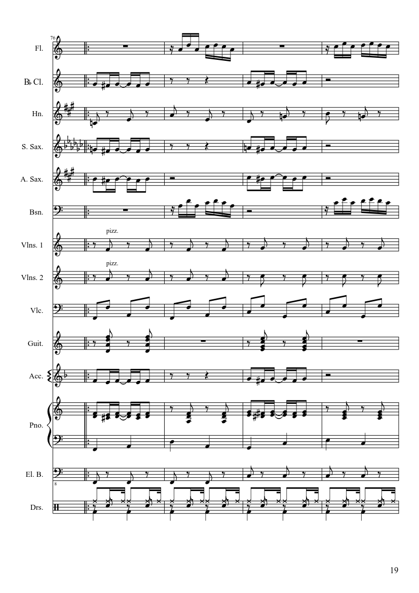 The Entertainer - Scott Joplin - Orchestral version - piano sheet music page 19