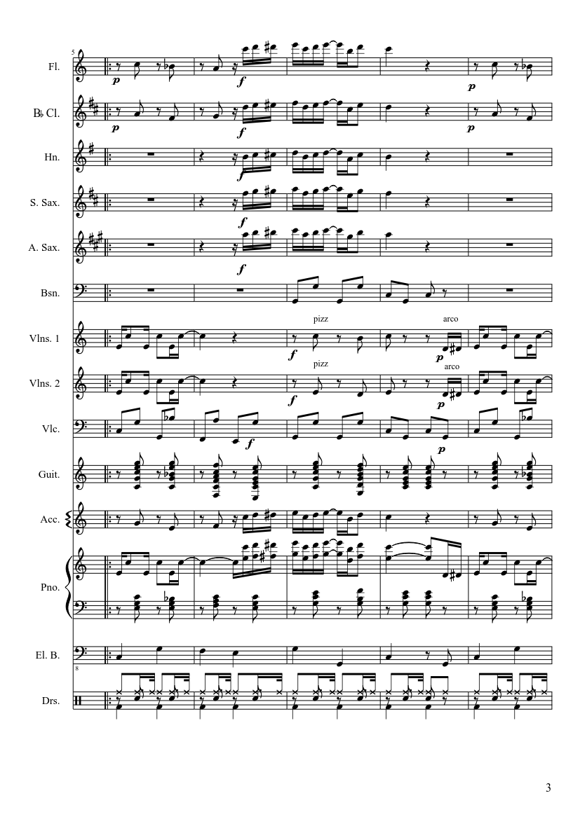 The Entertainer - Scott Joplin - Orchestral version - piano sheet music page 3