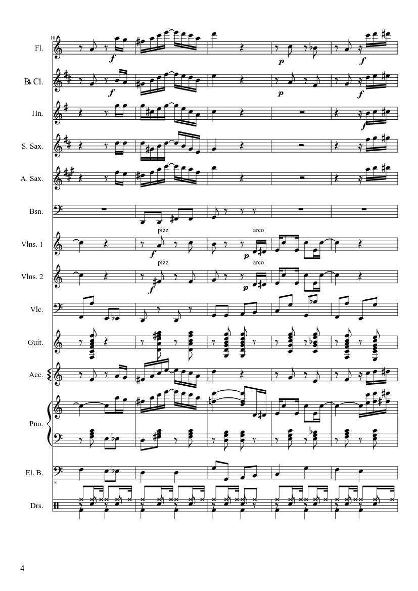 The Entertainer - Scott Joplin - Orchestral version - piano sheet music page 4