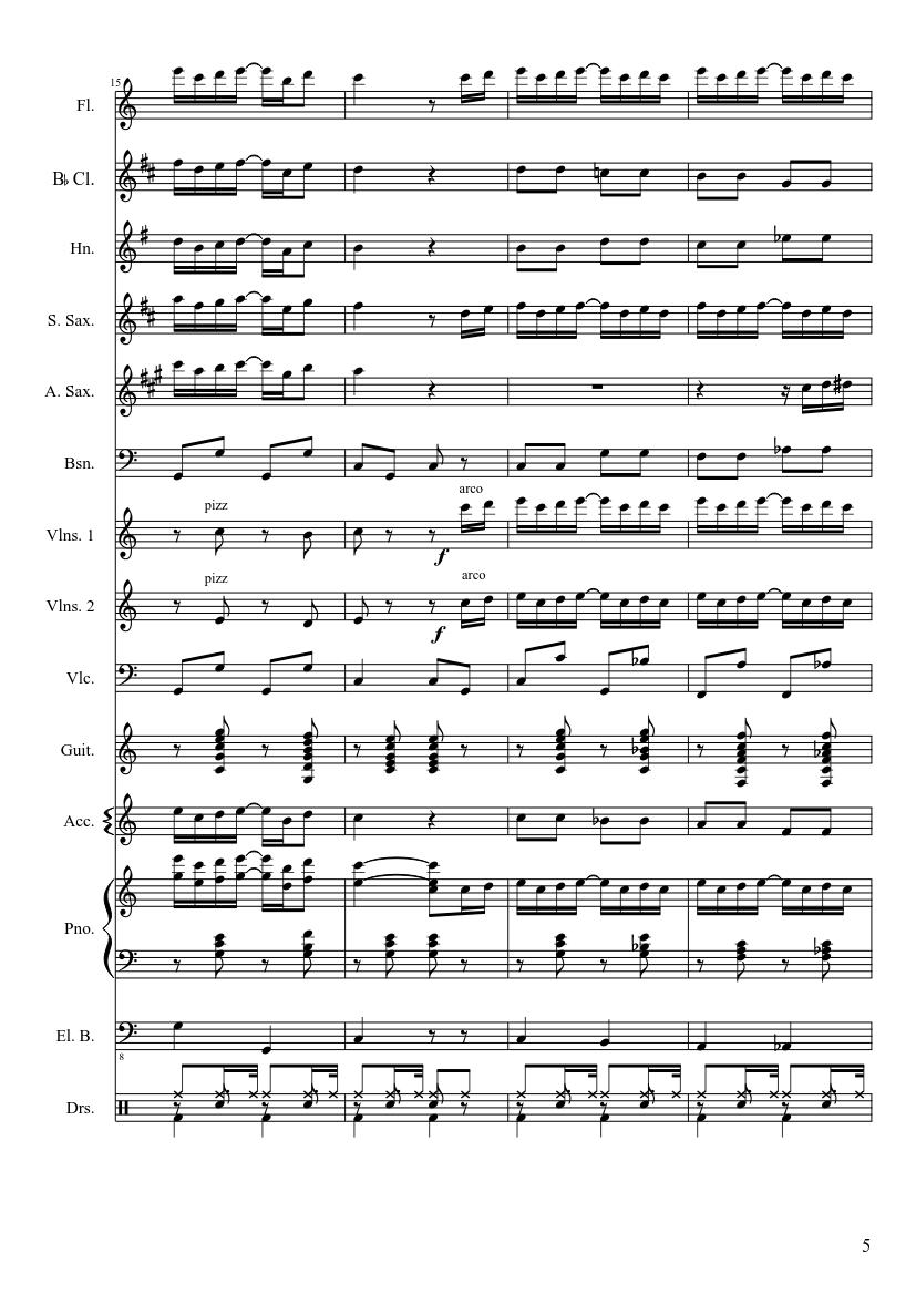 The Entertainer - Scott Joplin - Orchestral version - piano sheet music page 5