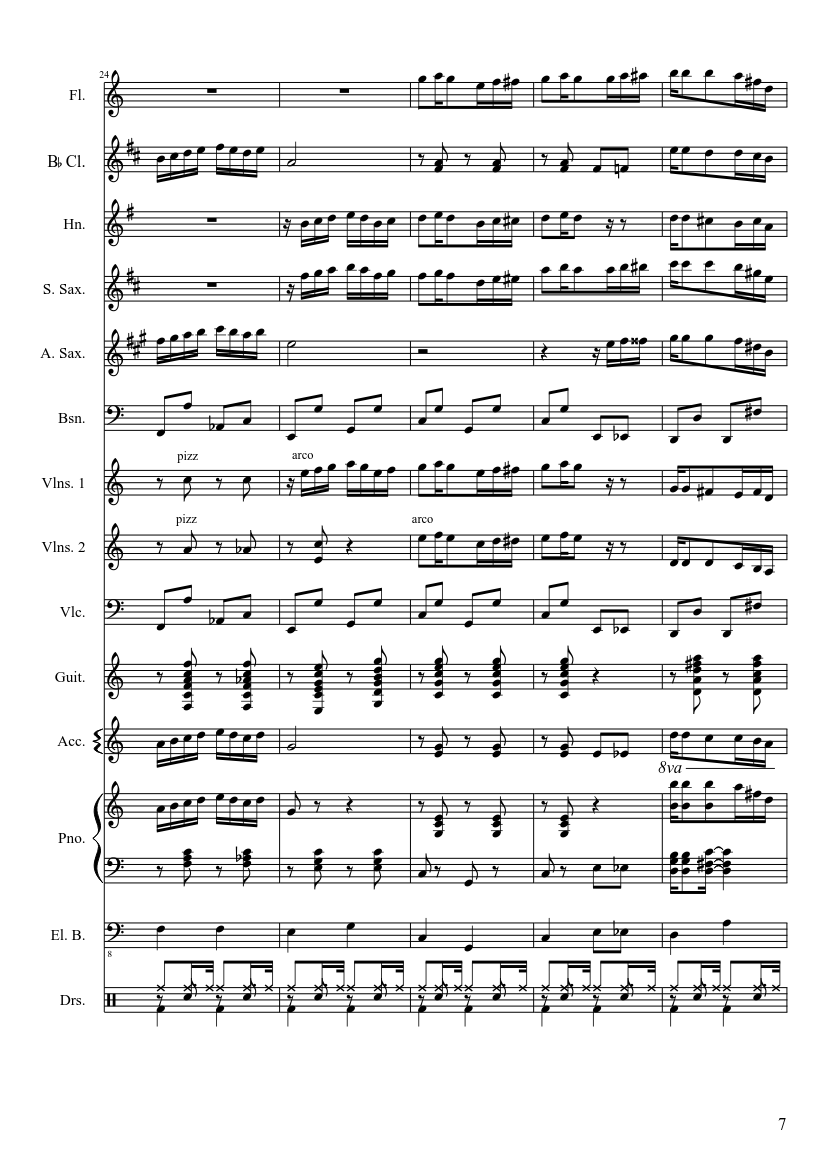 The Entertainer - Scott Joplin - Orchestral version - piano sheet music page 7
