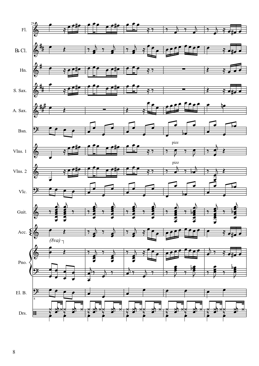 The Entertainer - Scott Joplin - Orchestral version - piano sheet music page 8