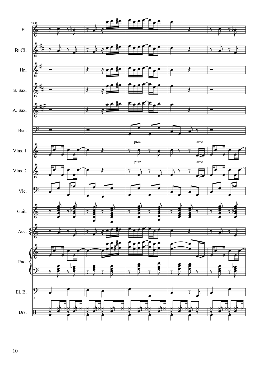 The Entertainer - Scott Joplin - Orchestral version - piano sheet music page 10