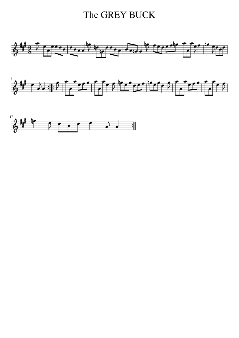 The GREY BUCK - piano sheet music page 1
