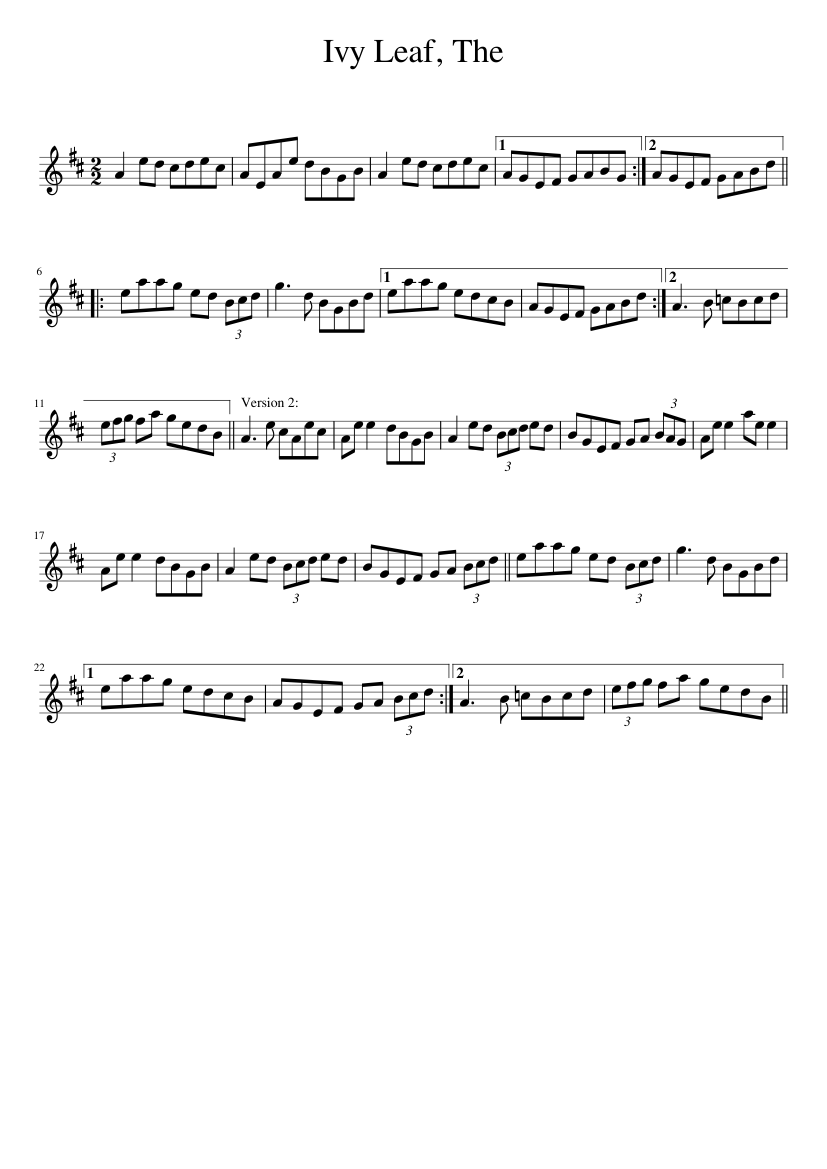 The Ivy Leaf - piano sheet music page 1