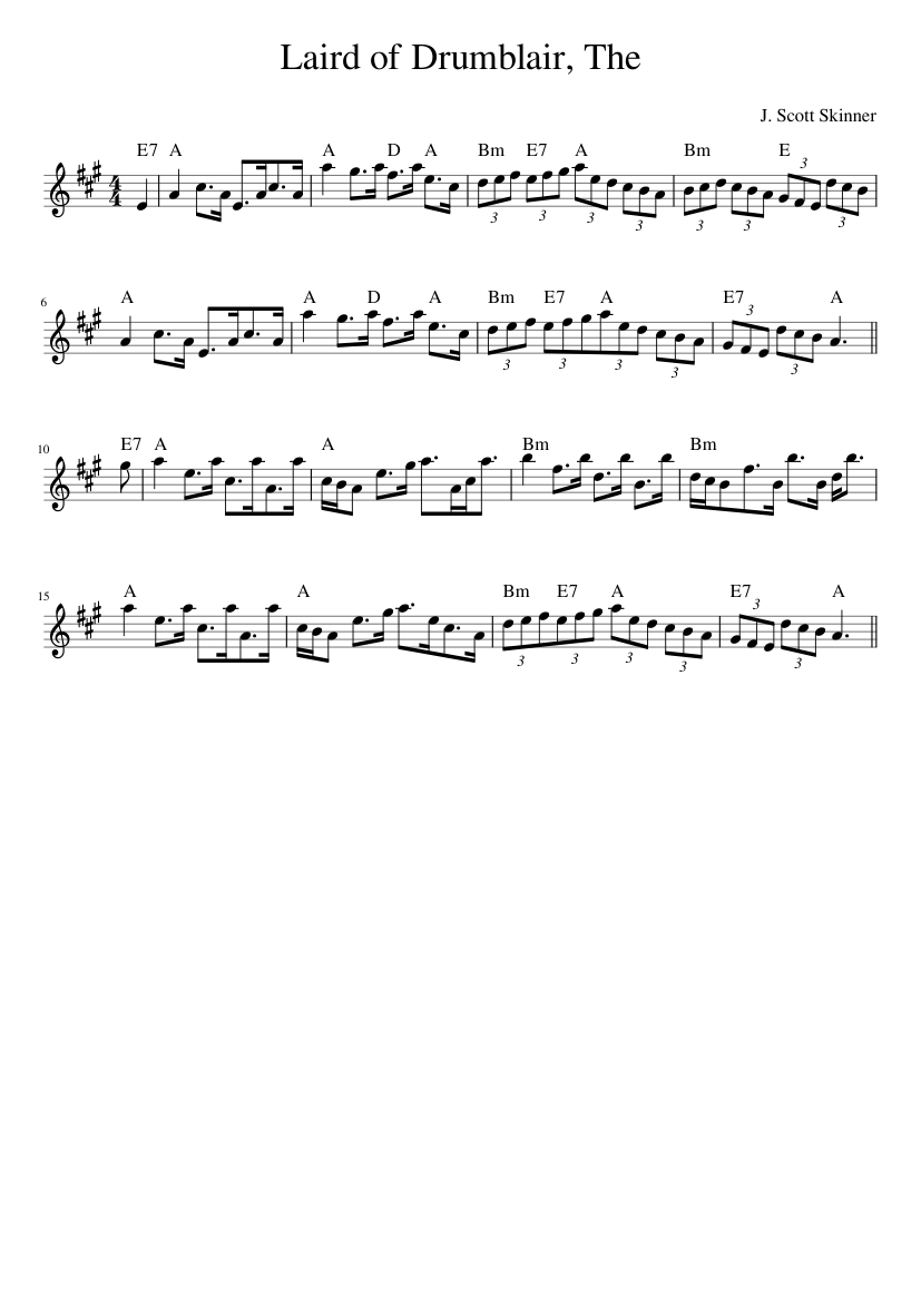 The Laird of Drumblair - piano sheet music page 1