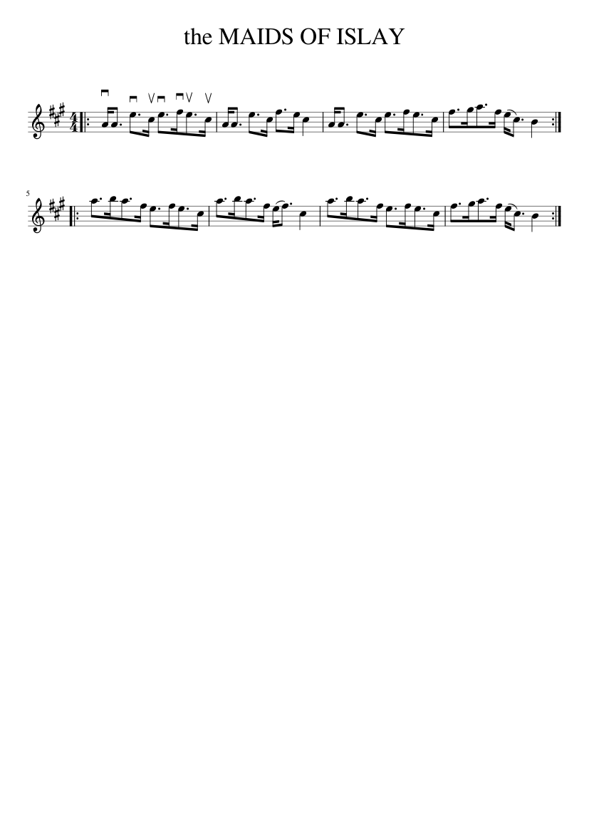 the MAIDS OF ISLAY - piano sheet music page 1
