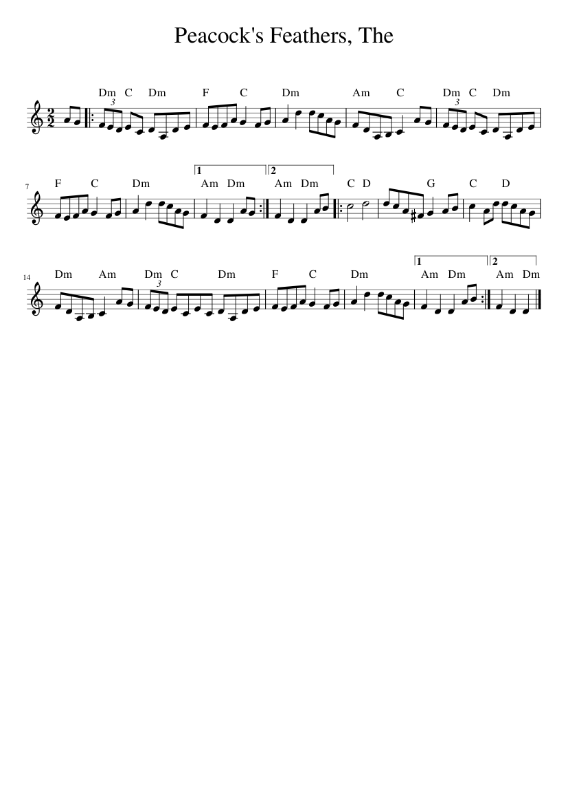 The Peacock's Feathers - piano sheet music page 1