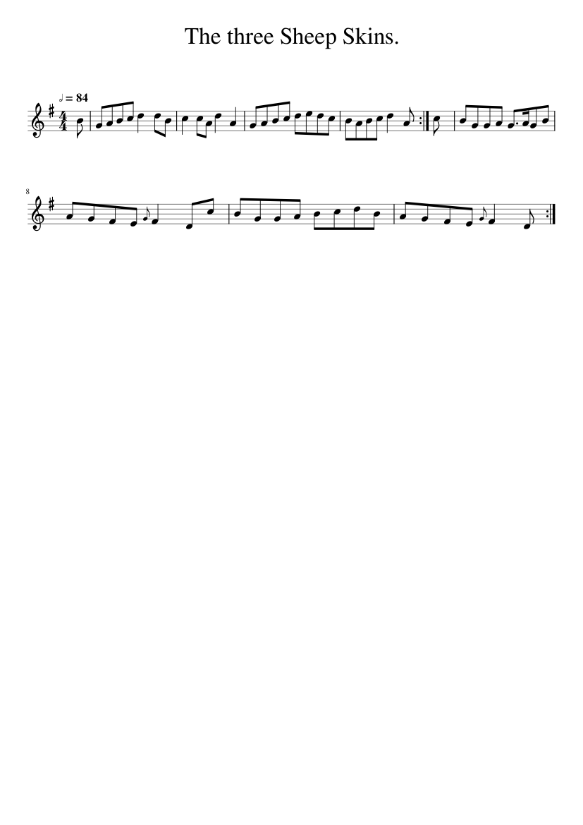 The three Sheep Skins. - piano sheet music page 1