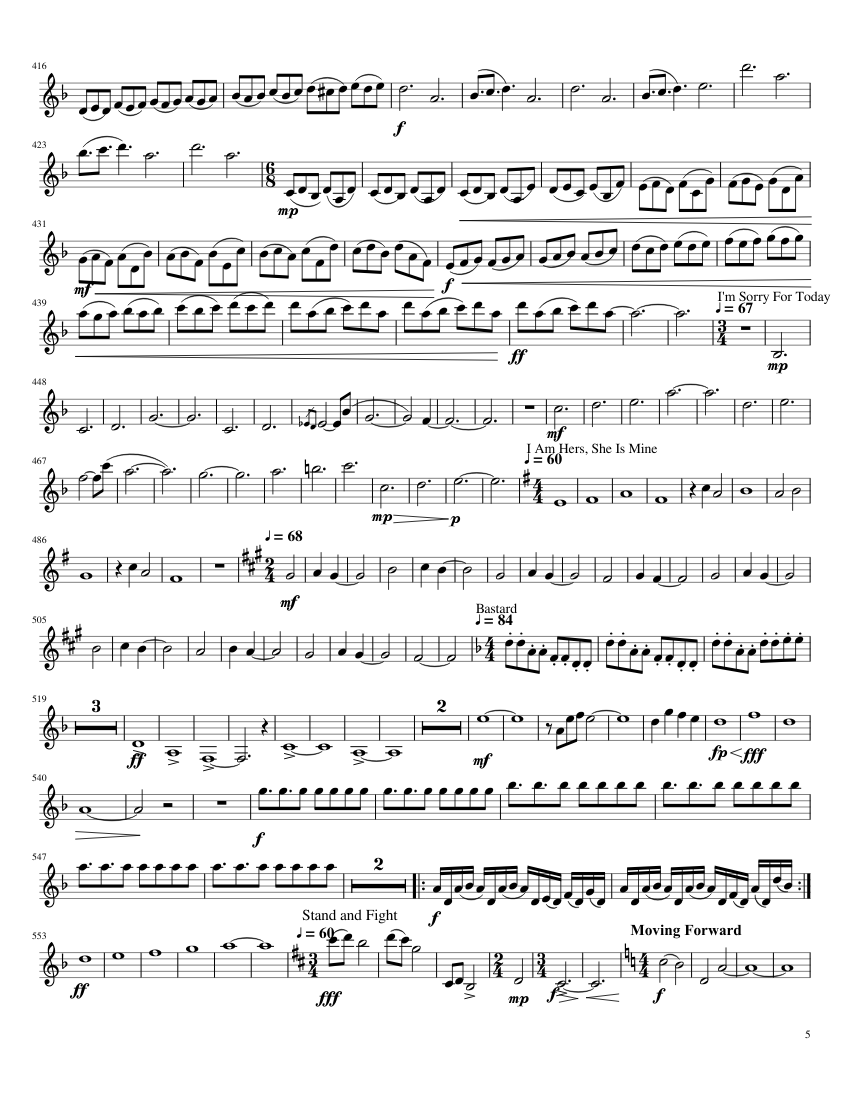 The Ultimate Game of Thrones Medley for Clarinet: Part 1 - piano sheet music page 5