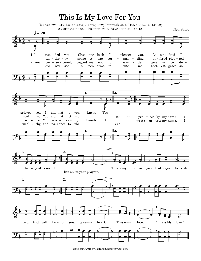 This Is My Love For You - piano sheet music page 1