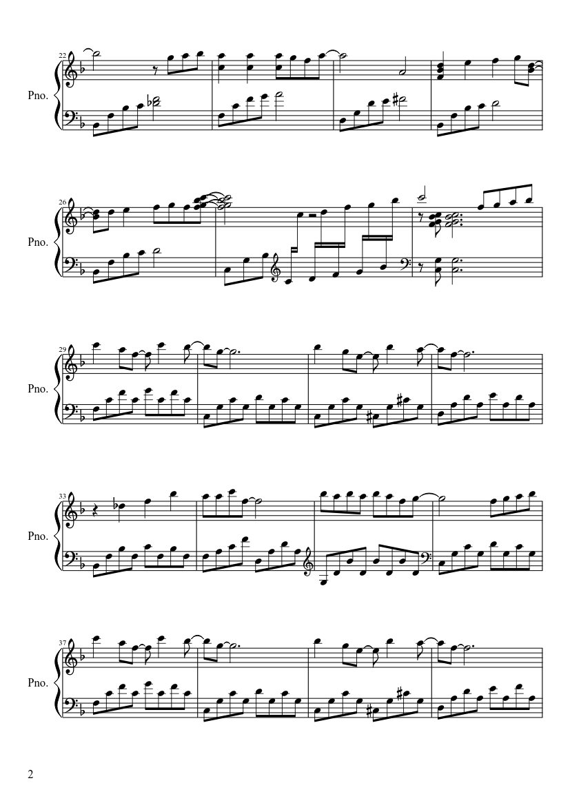 Tonari no Totoro - piano sheet music page 2