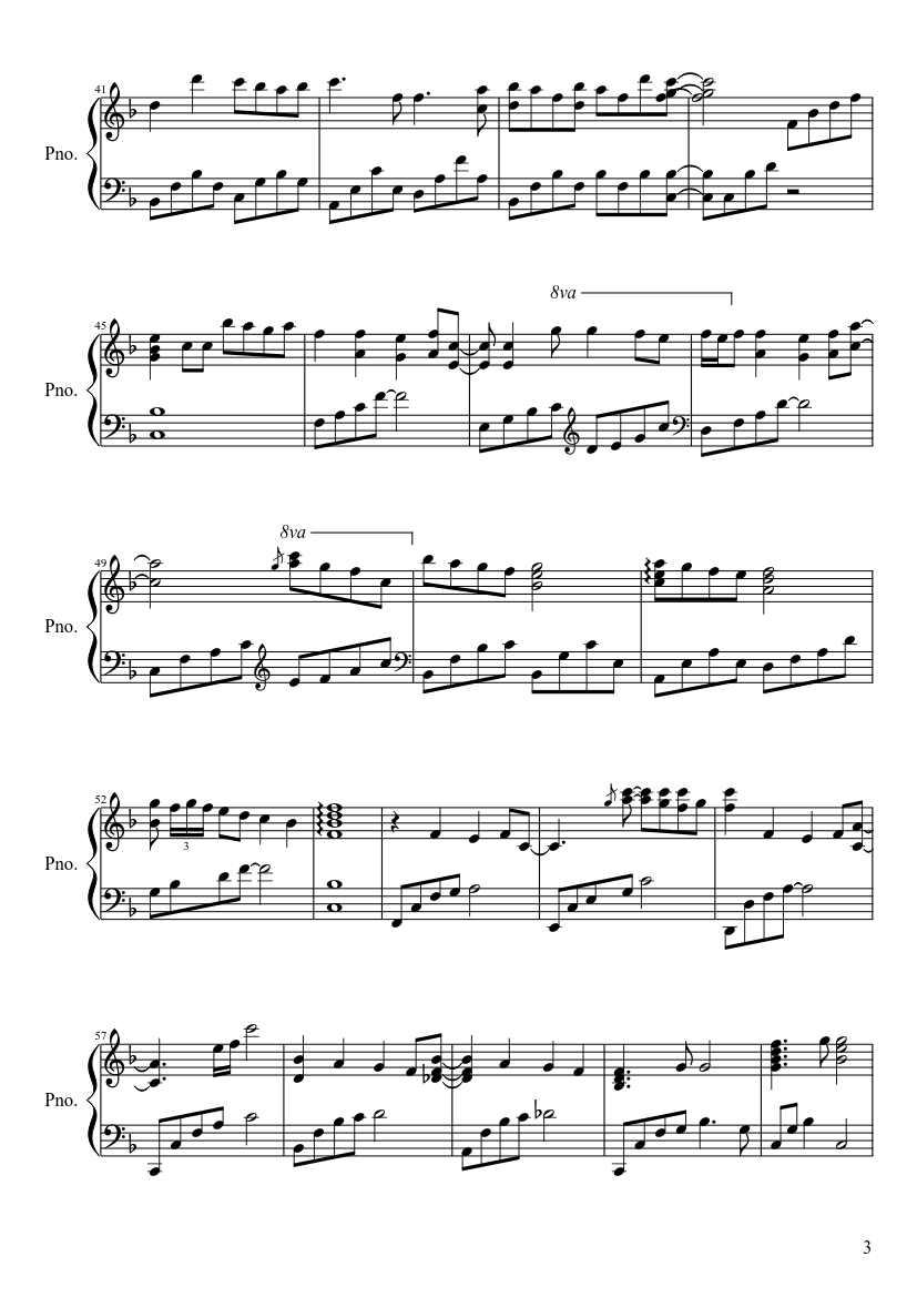 Tonari no Totoro - piano sheet music page 3