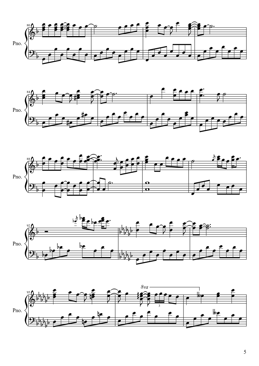 Tonari no Totoro - piano sheet music page 5