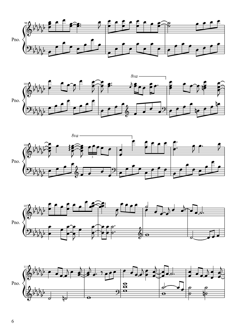 Tonari no Totoro - piano sheet music page 6